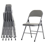 6pcs Elegant Foldable Iron & PVC Chairs for Convention & Exhibition Gray 14327127