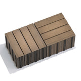 Patio Floor Tiles Pack of 22 WPC Wood-Plastic Composite Patio Deck Tiles DIY Interlocking Decking W206P201284