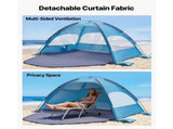 Beach Tent for 3 People, UPF 50 Sun Protection, Portable Sun Shelter with Carry Bag & Sand Pockets, 82732210