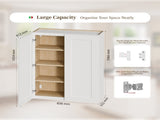 33 Inch White Shaker Double Door Wall Cabinet Solid Wood with 2 adjustable shelves Ready to Assemble T2950P490384