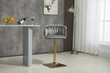 COOLMORE Vintage Bar Stools with Back and Footrest Counter Height Dining Chairs 2PC/SET W153990662