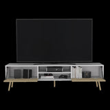 Tv Stand A Magness, Living Room, White / Macadamia B092142843