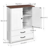 Dog feeding station, double door locker with 2 adjustable dog bowls, 3 hooks on right side, white W1687P270768