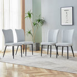 ZUN Modern minimalist dining chairs, light gray PU curved backrest and seat cushions, electroplated W1512P245571