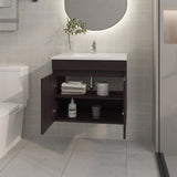 FM FURNITURE Rainbow City Vanity with 2 Doors, Wengue B128P293884