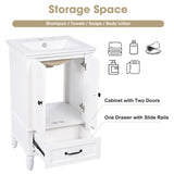 20" Bathroom Vanity with Sink, Bathroom Cabinet with Two Doors, Magnetic Door Stopper and Adiustable N725P195132K