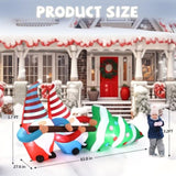 ZUN 7 FT Lighted Christmas Inflatable Decoration, Inflatable Gnomes Pulling Christmas Tree, Funny Blow 11844148