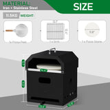 Outdoor Pizza Oven 4 in 1 Wood Fired 2-Layer Detachable Outside Ovens with Pizza Stone, Cooking 17661763