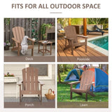 ZUN Adirondack Chair, Faux Wood Patio & Fire Pit Chair, Weather Resistant HDPE for Deck, Outside Garden, W2225142496