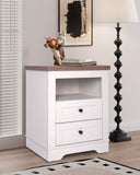 Farmhouse Nightstand , End Table, Side Table with 2 Drawers Storage Cabinet for Bedroom, Living W3151P264505