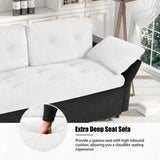 Convertible Pull Out Sofa Bed Queen Size, 3-in-1 Convertible Sleeper Couch with Thicked Cushions and W3163P269663