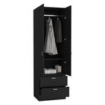 ZUN Vico 76" High Armoire Wardrove Closet with 2 Drawers, Double Door Cabinet , One Shelf and Hanging B070P188837