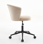 ZUN Home Office Chair, Velvet Fabric Swivel Flower Shape Computer Desk Chair for Home Office or Bedroom W2725P190511