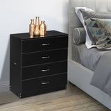 Modern Simple 4-Drawer Dresser Black 67789972