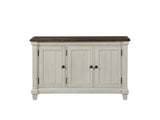 Antique White Finish 1pc Server with Rosy Brown Top 2 Storage Cabinets Adjustable Shelves Wooden B011P147539