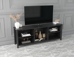 ZUN TV Stand Storage Media Console Entertainment Center,Tradition Black 51353507