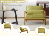 Low Arm Accent Chair - Olive Green Corduroy Upholstered Indoor Lounge Chair, Compact Single Seater 54584414