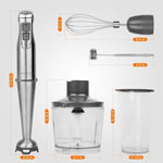 ZUN KOIOS 1100W Immersion Hand Blender, Stainless Steel Stick Blender with 12-Speed & Turbo Mode, 5-in-1 25753614