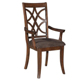 Brown and Dark Walnut Cross Back Arm Chairs B062P182698