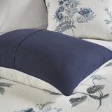 7 Piece Printed Seersucker Comforter Set with Throw Blanket Blue Full/Queen B03597121