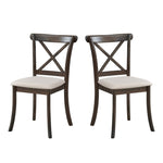 ZUN Wooden X Back Dining Chairs Set of 2, Modern Fabric Upholstered Kitchen Side 2PC Chairs, Cross Back W2582P188311