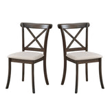 ZUN Wooden X Back Dining Chairs Set of 2, Modern Fabric Upholstered Kitchen Side 2PC Chairs, Cross Back W2582P188311