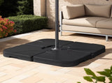 130 lbs Outdoor Cantilever Umbrella Base, 4-Piece Square Offset Umbrella Stand Plate Set, Water and 14513616