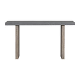 ZUN U_STYLE Uniquely Designed Oak Veneer Console Table with Distinctive Side Shapes, Suitable for N711P170550E