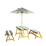 Naturally Playful Kids Picnic Table with Umbrella, Indoor/Outdoor Toys-Dark Blue W495P316196