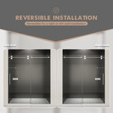 56"-60"W x 76"H Frameless Shower Door, Sliding Shower Door, with Premium 3/8" Thick Tempered W2011P197884