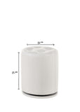 1pc Glam Contemporary Upholstered Round Swivel Vanity Stool Button Tufted Seat White B2741P322609