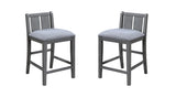 Graham Set of 2 Gray Finish Upholstered Seat 20" Counter Height Chair B061P160000