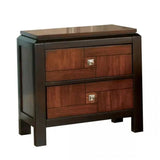 Acacia Walnut 1pc Nightstand Only Transitional Solid wood 2-Drawers Square Chrome Knobs Multitone B01181558