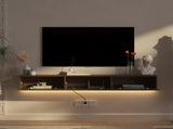 Floating TV Stand Wall Mounted with 16 Color LEDs,67" Modern TV Stand, Floating TV Cabinet W1321P374134