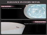 63" Acrylic Freestanding Bathtub, Stylish Deep Soaking Bathtub with Pop-up Drain & Integrated W1920P386220