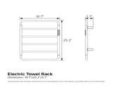 18.7" Heated Towel Rack for Bathroom,Wall Mounted with Intelligent Touch Screen Timer, 6-Bar Towel 60822670