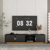 Mid Century Modern TV with LED Lights for 80 Inch TV, Entertainment Center Wooden TV, TV W1321P154003