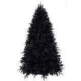 5ft Black Christmas Tree with 250 White LED Lights, 1076 Tips PEPVC Artificial Tree for Halloween & 78139816