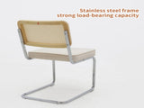 Dining Chairs Set of 2, Velvet Rattan Side Accent Chairs with Chrome Legs, Modern Mid Century Breuer W2105P327593