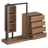 ZUN Wardrobe with 4 Drawers and 3 Shelves,Espresso N820P196888P