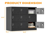 9-Door Employee Storage Locker, Metal Lockers for Office, Gym, School, and Homewith Card Slot T2398P205947