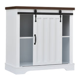 ZUN Bathroom Storage Cabinet, Freestanding Accent Cabinet, Sliding Barn Door, Thick Top, Adjustable WF287852AAK