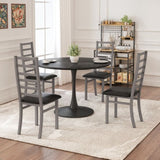 ZUN Metal Dining Chairs Set of 4, Steel Legs and PU Leather Seats, High Back Armless Dining Chairs, for W757P232719