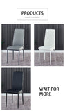 ZUN Light Gray modern minimalist dining chair leather sprayed metal pipe diamond grid pattern restaurant W29904666