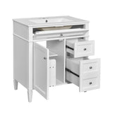30'' Bathroom Vanity with Top Sink, Modern Bathroom Storage Cabinet with 2 Drawers and a Tip-out N710P250194K
