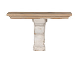 13.8x9.1x11.4" Distressed Brown and White Wooden Wall Shelf with Corbel Design W2078P223131