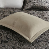 5 Piece Jacquard Bedspread Set with Throw Pillows Black Queen B03597641