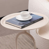 Lantern-shaped Metal End Table, Small Round Side Table, Modern Coffee Drink Cocktail Table, Small W2664P232828