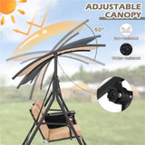 2 Seater Porch Swing Chair with Handy Storage and 360&deg Rotatable Tray 41361645