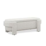 Linen Fabric Upholstered Bench with Large Storage Space for the Living Room, Entryway and W487P271463